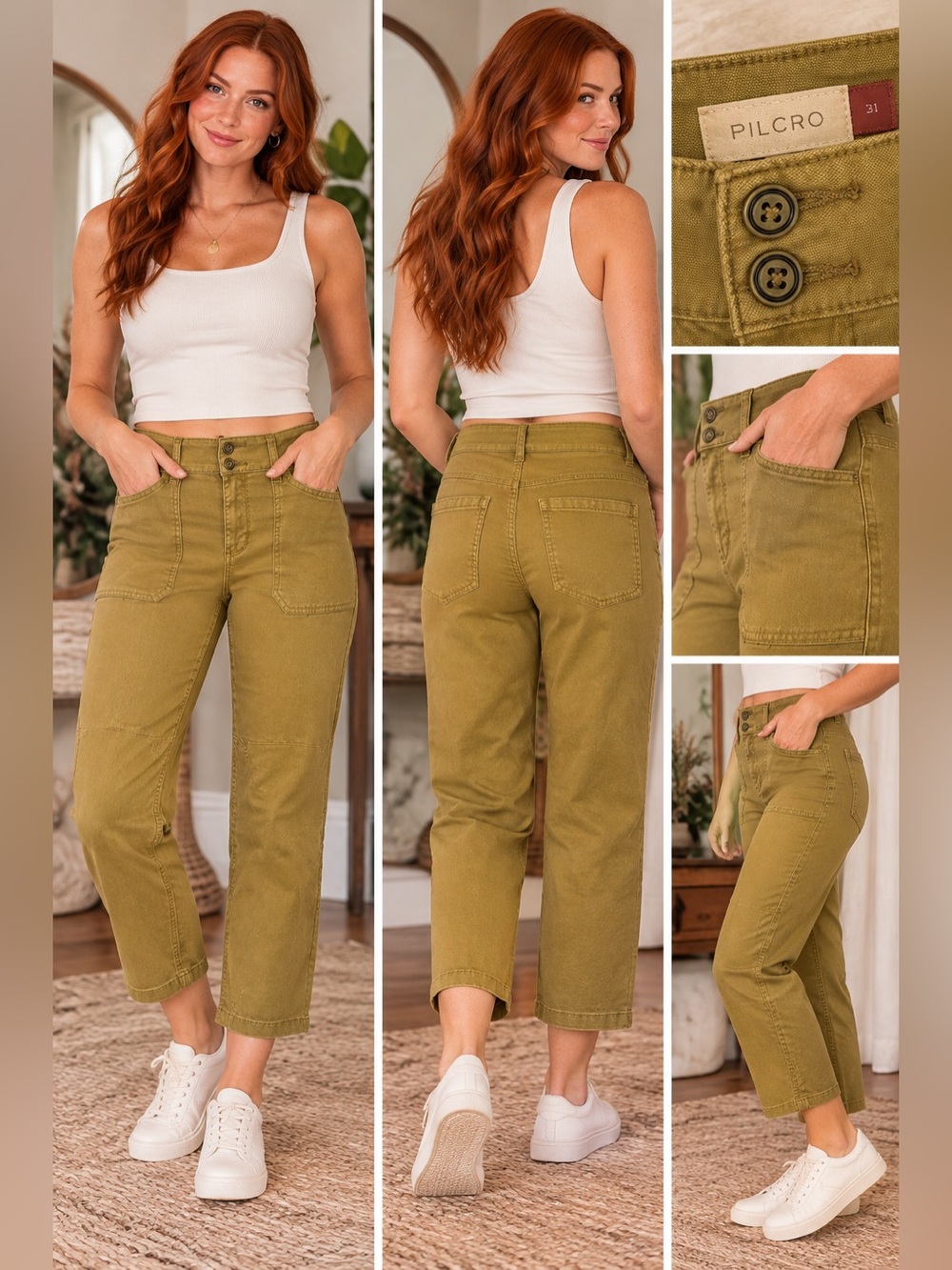 Pilcro Women's crop in Mustard 18w 10.5r 28L
